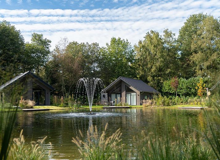 Treppe im Obergeschoss von Ecovilla Waterzicht, Ferienhaus in Oirschot, Kempen, Nordbrabant.