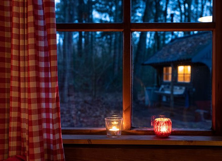 Gezellige binnenruimte met houtkachel in Huisje in Bladel, vakantiehuis in Noord Brabant.