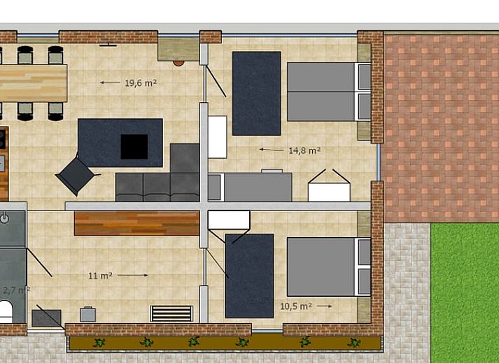 Schlafzimmer mit Blick auf die Natur im Ferienhaus in Soerendonk, Kempen.