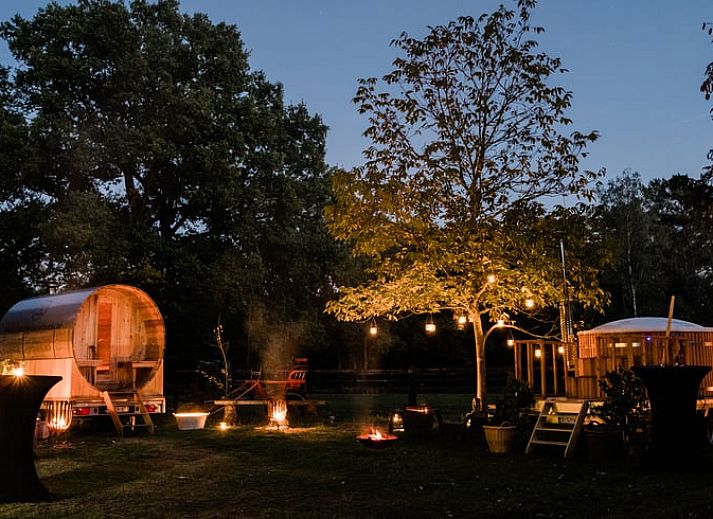 Vakantiehuisje in Luyksgestel verscholen tussen de bomen, ideaal voor een rustige vakantie.