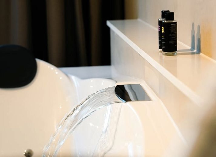 Luxe badkamer met jacuzzi in Vakantiehuis in Moergestel, Noord Brabant.