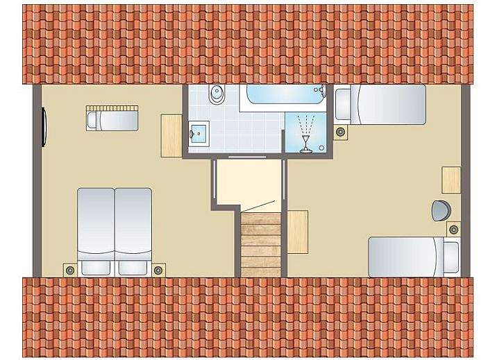 Eetkamer in Kaatsheuvel 6-persoons vakantiehuis 6C met uitzicht op de groene tuin, Hart van Brabant.