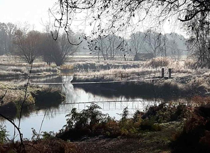 Schlafzimmer mit zwei Einzelbetten im Ferienhaus NB017, Vught, Noord Brabant.