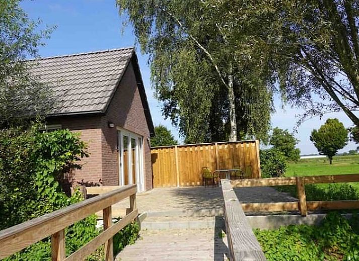 Weitlaeufige Wiese bei Ferienhaus in Loon op Zand, umgeben von Baeumen, Herz von Brabant, Nordbrabant.