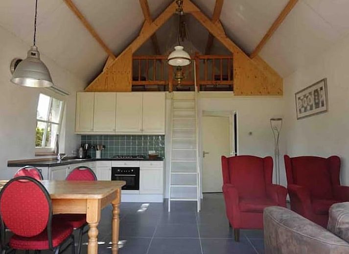 Weitlaeufige Wiese bei Ferienhaus in Loon op Zand, umgeben von Baeumen, Herz von Brabant, Nordbrabant.