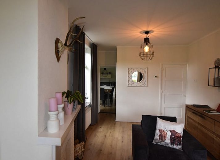 Gemuetliches Wohnzimmer des Huisje in Loon op Zand, Ferienhaus in Hart van Brabant, Nordbrabant.