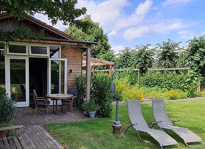 Geniet van de groene tuin bij Vakantiehuisje in Tilburg, Noord Brabant.