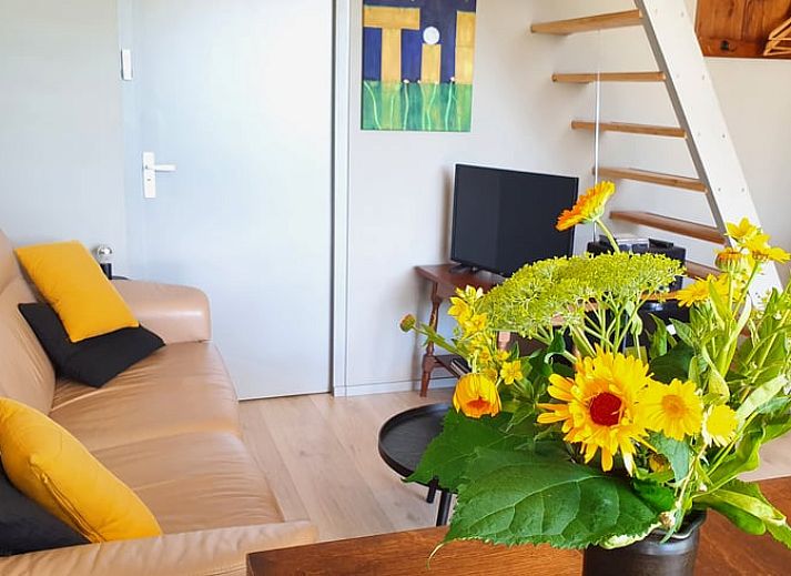 Charmante buitenkant van Vakantiehuisje in Tilburg met bloemen.