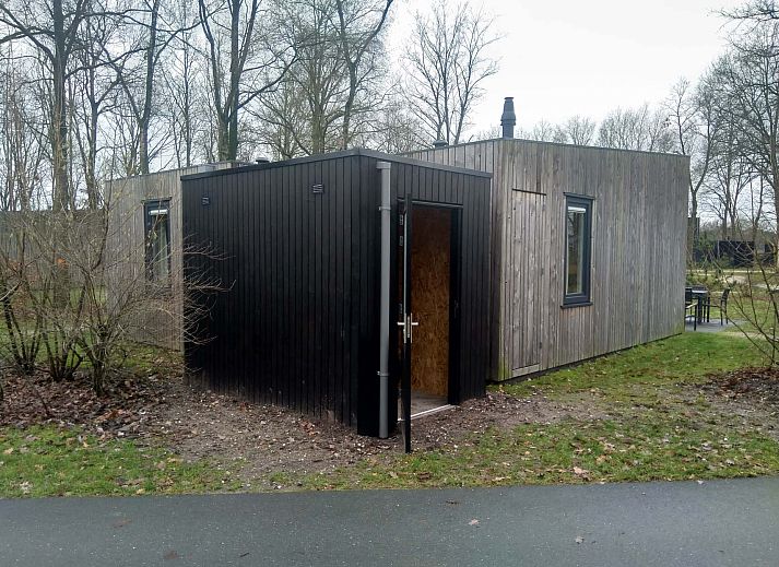 Moderne zithoek in Vrijstaande woning in Schaijk, Noord Brabant, met groene accenten.