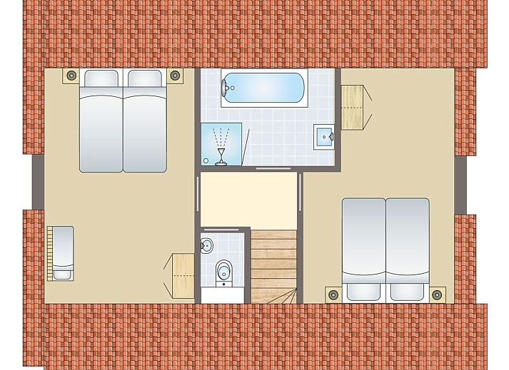 The Fresh 4-person bungalow 4C2 in Overloon, Northeast Brabant with charming brick facade and spacious porch.