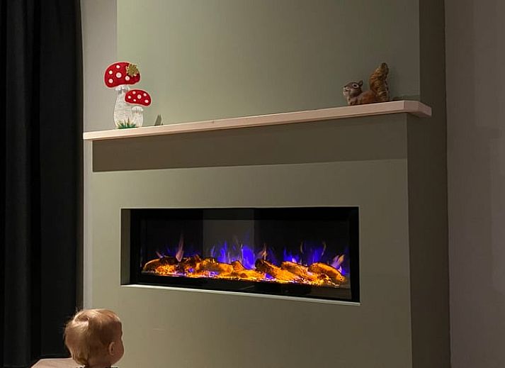 Ruime woonkamer van Huisje in Nistelrode, een vakantiehuis in Noordoost Brabant, met comfortabele banken en een moderne inrichting.