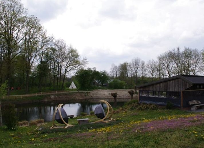 Beautiful view of pond at Cottage in Escharen, vacation home in northeast Brabant.