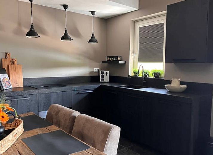 Teich mit Springbrunnen am Haus in Veghel, Ferienhaus in Nordost-Brabant, Nordbrabant.