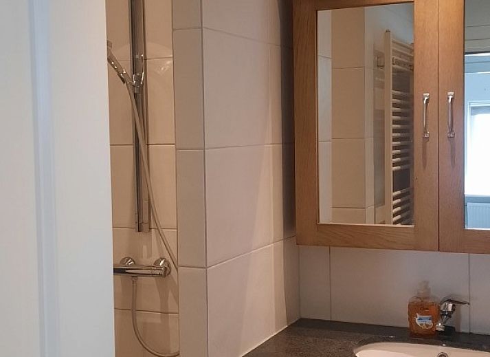 Buitenruimte van bungalow Grove Den in Sint-Oedenrode, Noord Brabant, met gezellige overkapping en tuin.