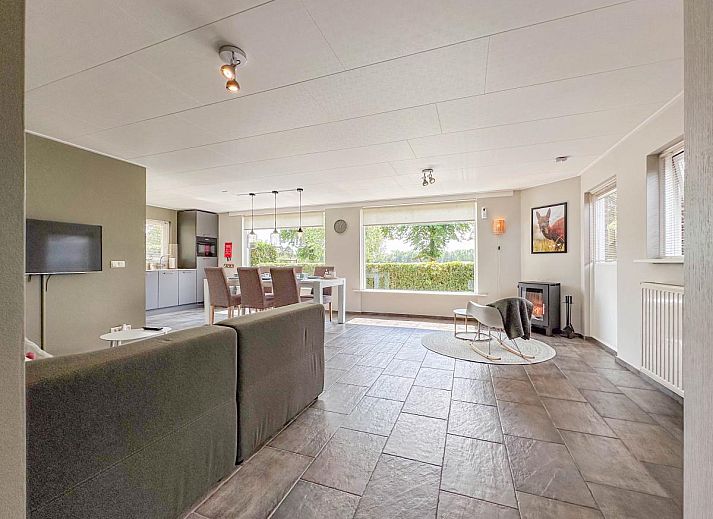 Cozy terrace of Alpacafarm Vorstenbosch vacation home in green Vorstenbosch, North Brabant.