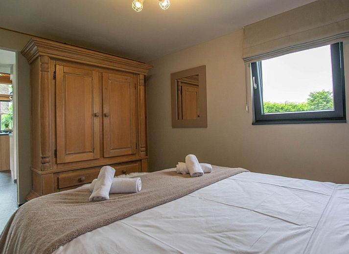 Modern living room of Villa Bianco vacation home in Alphen, North Brabant.