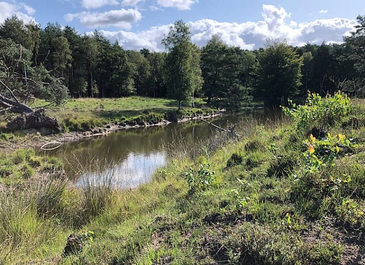 Lichte en ruime woonkamer van Vakantiehuis in Gilze in West Brabant, met uitzicht op de tuin in Noord Brabant.