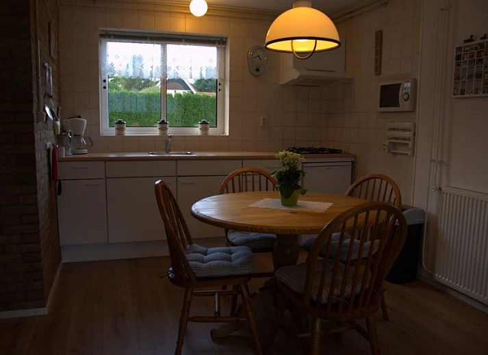 Vakantiehuis 't Groene in Schoorl met groene gevel en tuin aan de Noordzeekust, Noord-Holland.