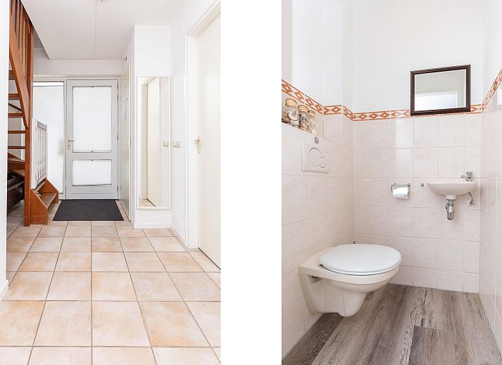 Luftaufnahme des freistehenden Hauses in Julianadorp, Ferienhaus an der Nordseekste in Nordholland, umgeben von Natur und in der Nhe des Meeres.