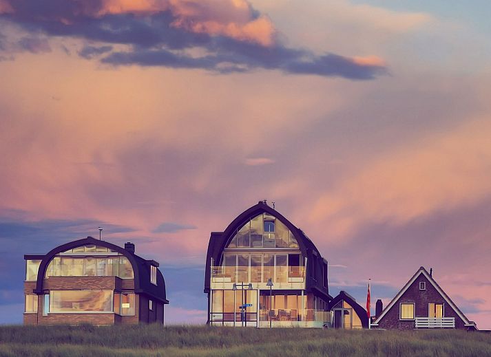 Strandblick vom Apartment De Zeeparel, Egmond aan Zee, Nordseekueste, Nordholland.