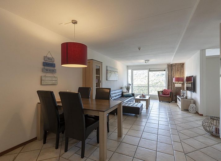 Gemuetliches Wohnzimmer im Ferienhaus Wijde Blick 211 Callantsoog, Nordseekueste, Nordholland.