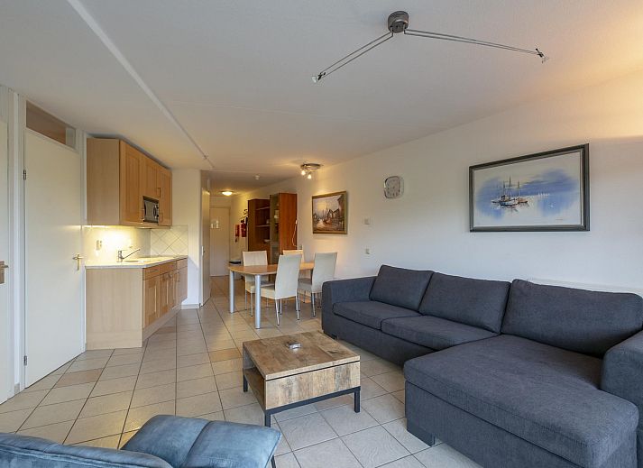 Gemuetliches Wohnzimmer in Wijde Blick 208 Callantsoog, Ferienhaus an der Nordseekueste, Nordholland.