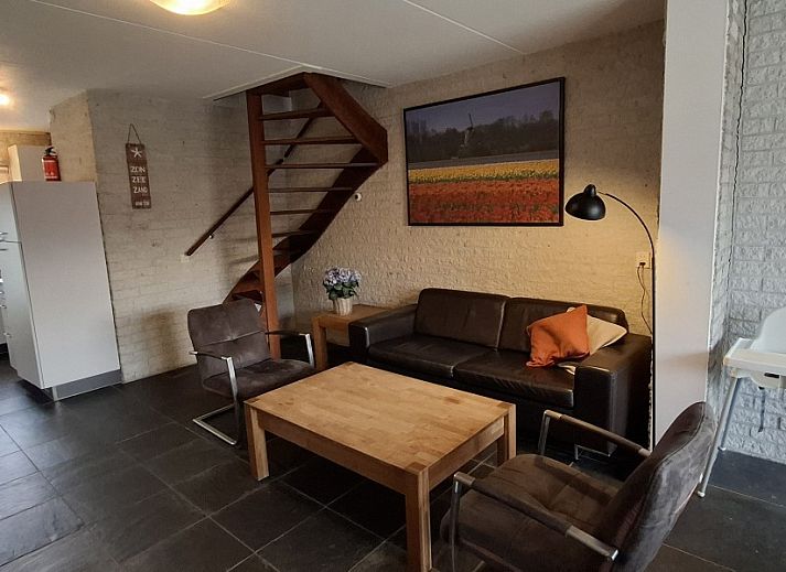 Terrace with deck chairs at Abbestederweg 24b, vacation home in Callantsoog, North Sea coast, North Holland.