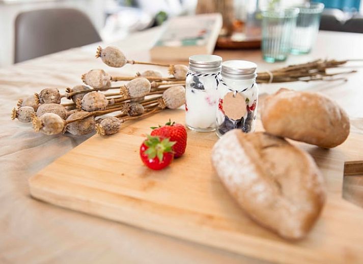 Aussenbereich des Ferienhauses in Callantsoog, Nordseekueste, Nordholland, umgeben von Duenengras.