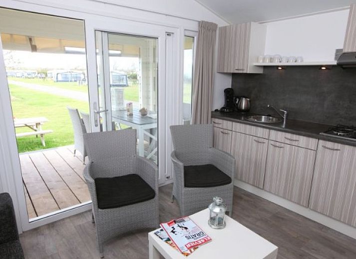 4 persoons chalet in Callantsoog met zonnig terras, Noordzeekust Noord-Holland.
