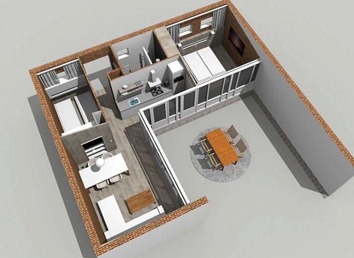 Comfortabele slaapkamer in bungalow AanNoordzee.nl, Sint Maartenszee, Noord-Holland.