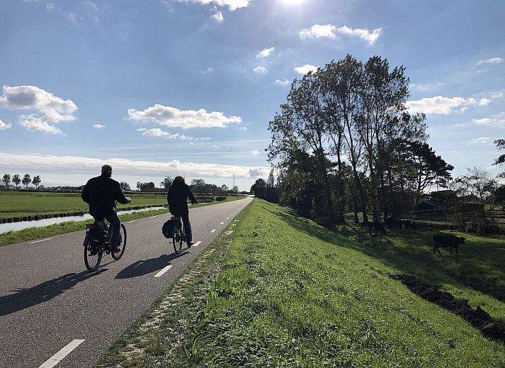 Helles Wohnzimmer in Hofstee 18 Sint Maartenszee mit Blick auf den Garten an der Nordseekueste.