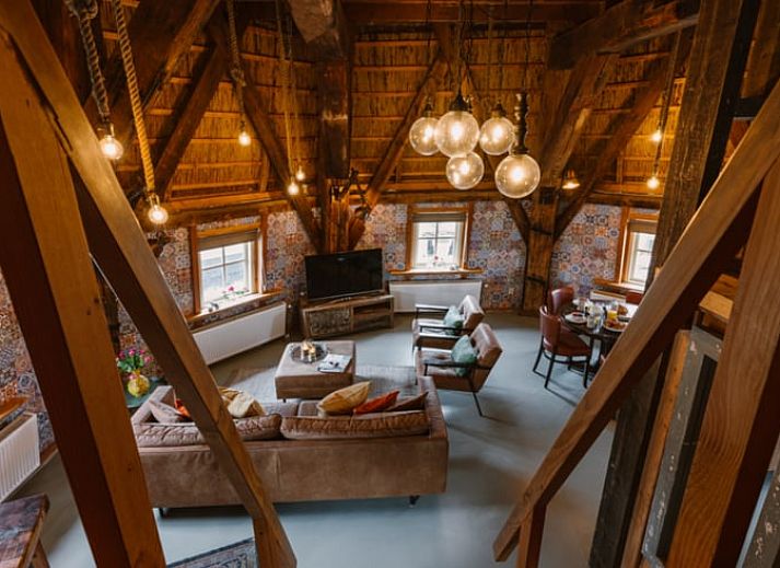 Schoene Muehle im Ferienhaus in Egmond aan den Hoef, Nordseekueste, Nordholland.