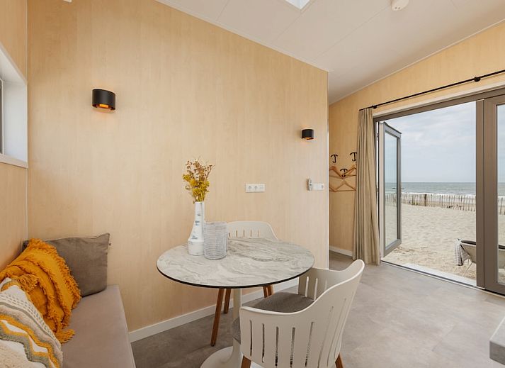 Beach House Sea 4, a modern beach house in Zandvoort, North Sea coast, North Holland, overlooking the sea and surrounded by sand dunes.
