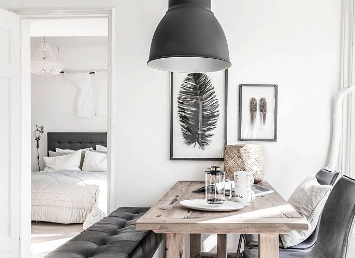 Comfortable bedroom in Villa Beau Lieu, Bergen, North Sea coast, North Holland, with luxurious bed and stylish interior.