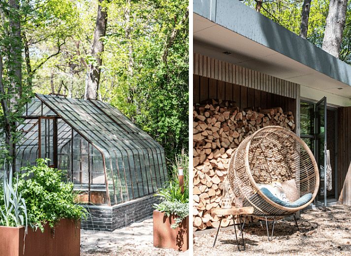 Sfeervol verlicht terras van Huisje in BERGEN, vakantiehuis in Bergen, Noordzeekust, ideaal voor avonden buiten.