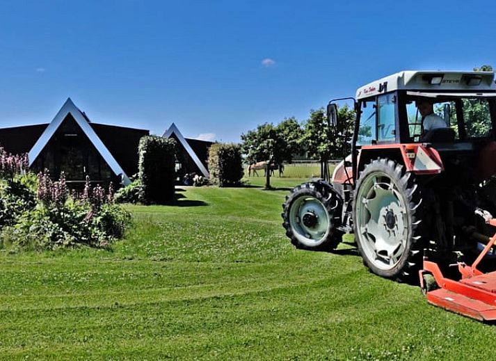 Huisje in Warmenhuizen bij zonsondergang, Noordzeekust, Noord-Holland vakantiehuis.