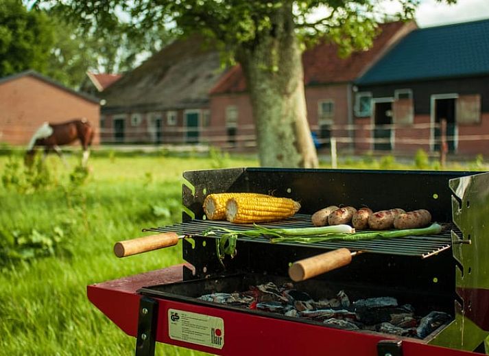 Comfortabel bed in Huisje in Hem, vakantiehuis in Hem, Noord-Holland met zachte kussens en sfeervolle verlichting.