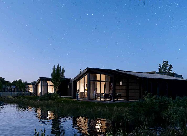Freistehendes Haus in Enkhuizen an der Kste des IJsselmeers, Ferienhaus mit moderner Veranda und Blick auf Natur und Wasser in Nordholland.