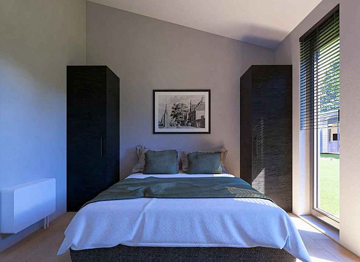 Freistehendes Haus in Enkhuizen an der Kste des IJsselmeers, Ferienhaus mit moderner Veranda und Blick auf Natur und Wasser in Nordholland.