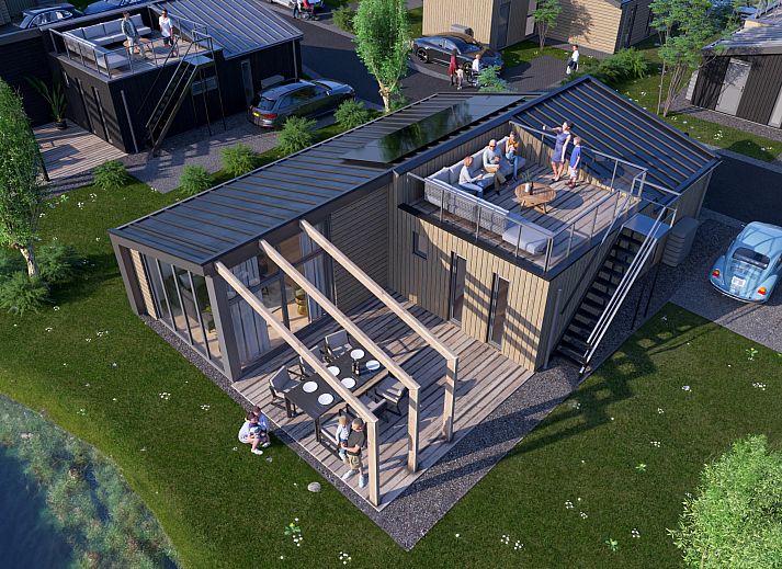 Freistehendes Haus in Enkhuizen mit Dachterrasse und Veranda, umgeben von Grn, ideales Ferienhaus an der Kste des IJsselmeers in Nordholland.