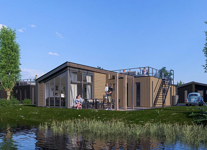 Freistehendes Haus in Enkhuizen mit Dachterrasse und Veranda, umgeben von Grn, ideales Ferienhaus an der Kste des IJsselmeers in Nordholland.