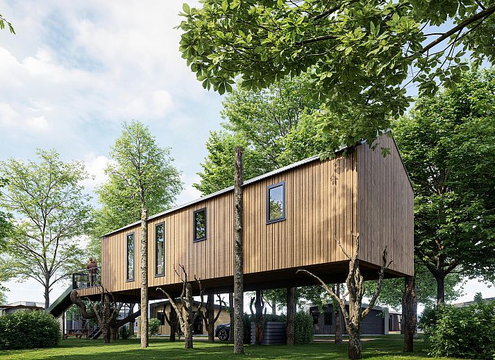 Freistehendes Haus in Enkhuizen, Nordholland, umgeben von Grnflchen mit Spielplatz und Terrasse, ideal fr einen Urlaub an der Kste des IJsselmeers.