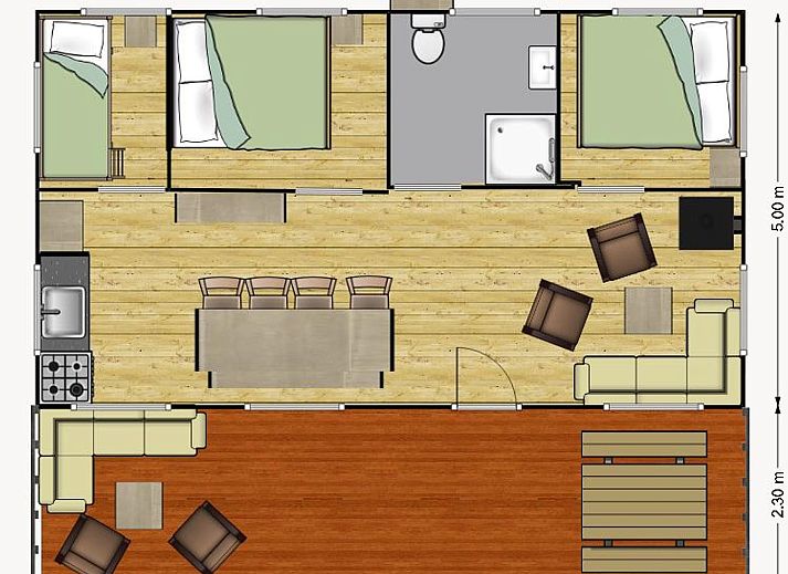 Unterkunft 461622 - Zelthaus IJsselmeerkust - De Bosvilla | 8 Pers. | Kachel