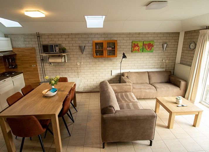 Cozy terrace of Callantsoog the Seinpost No. 6 bungalow in Callantsoog, North Sea coast, North Holland.