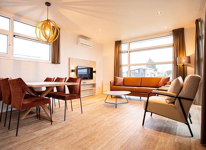 Grundriss von Modul Special 4 Personen, Ferienhaus in Berkhout, Nordholland. Gemuetliche Aufteilung mit Terrasse und moderner Ausstattung.