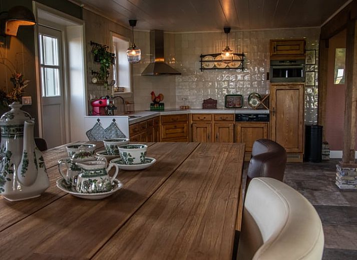 Alpakas werden in der gruenen Umgebung von Huisje in Ursem, einem Ferienhaus in Nordholland, gefuettert.