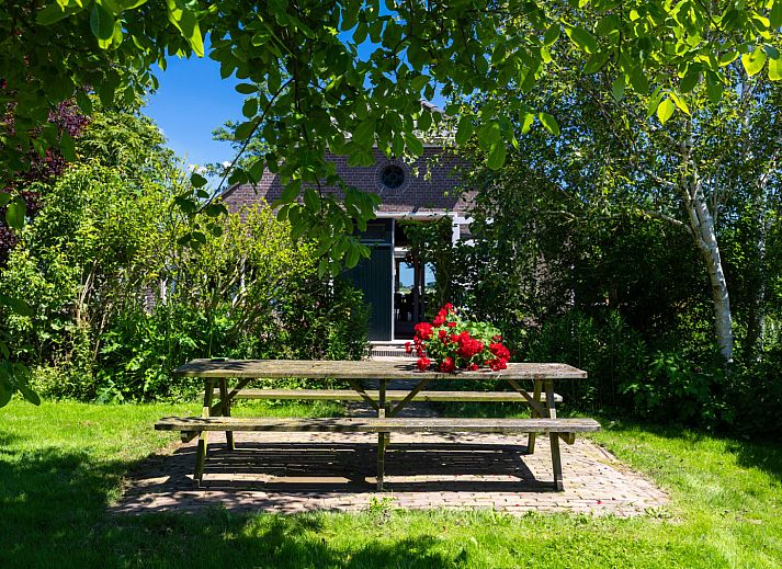 Gezellige woonkamer met houten interieur in NH135 vakantiehuis, Schermerhorn, Noord-Holland.