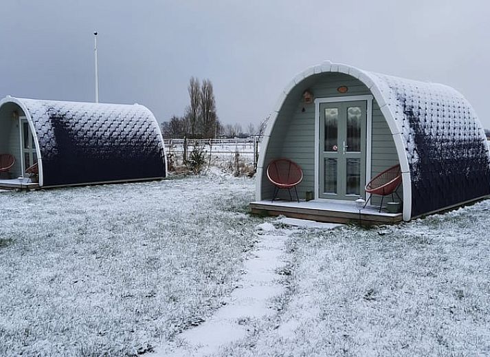 Openstaande deuren van Huisje in Zuid-Scharwoude, een vakantiehuis in Noord-Holland, met uitnodigend interieur.