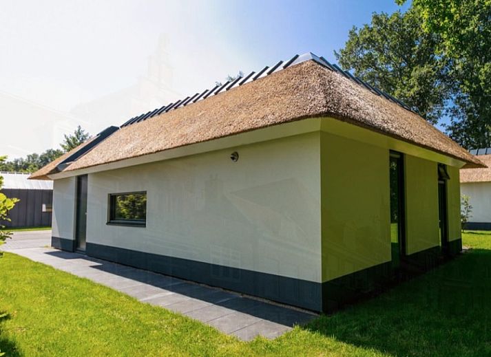 4-persoons Trompenburgh vakantiehuis met rieten dak in Loosdrecht, Noord-Holland, omgeven door groen en rust.