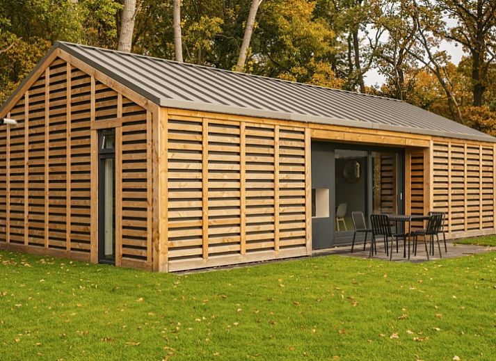 Cozy terrace at 4-person Boekesteyn in Loosdrecht, North Holland, surrounded by autumn colors.